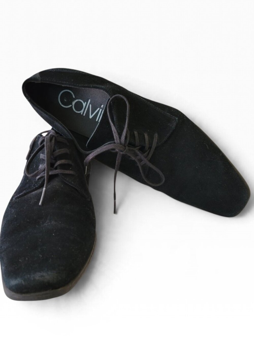 Calvin Klein Brodie Black Suede Leather Lace-Up Oxford Shoes (Size 11.5)
